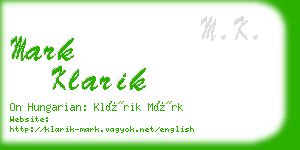 mark klarik business card